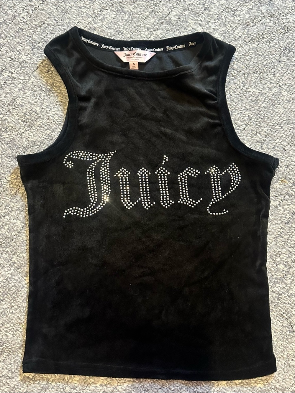 EUC Juicy Couture Black Crystal Logo Lounge/Sleep Tank—Small